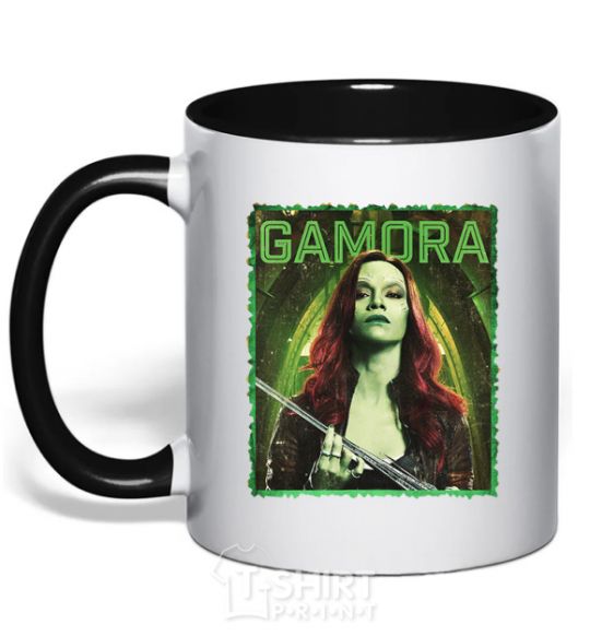 Mug with a colored handle Gamora black фото