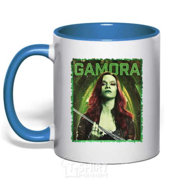 Mug with a colored handle Gamora royal-blue фото