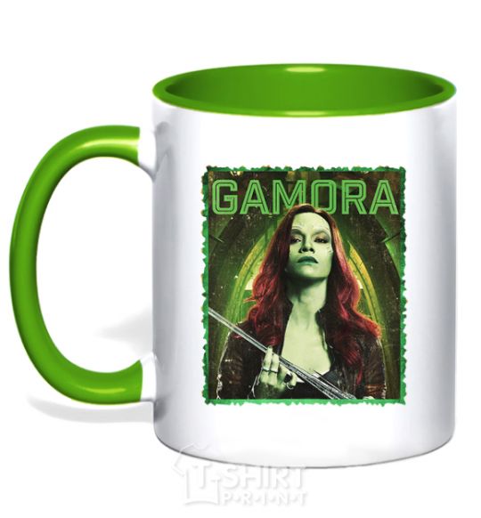 Mug with a colored handle Gamora kelly-green фото