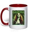 Mug with a colored handle Gamora red фото