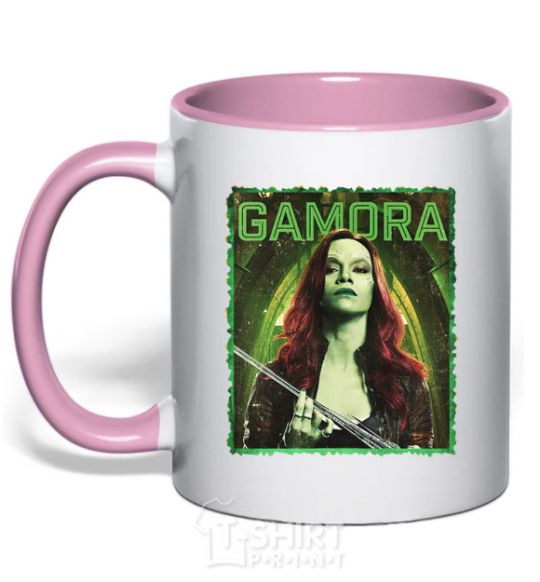 Mug with a colored handle Gamora light-pink фото