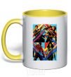 Mug with a colored handle Guardians of the galaxy bright yellow фото