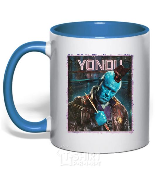 Mug with a colored handle Yondu royal-blue фото
