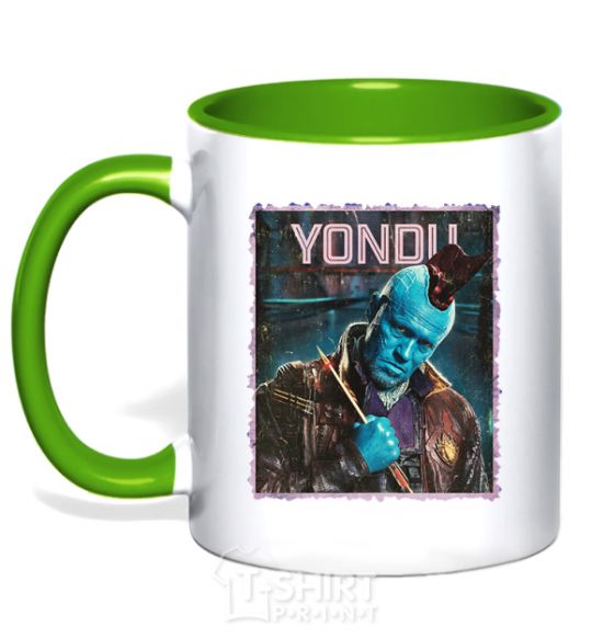 Mug with a colored handle Yondu kelly-green фото