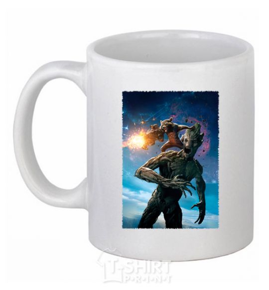 Ceramic mug Groot and Rocket White фото