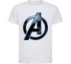 Kids T-shirt Avengers logo metal White фото