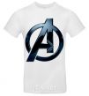 Men's T-Shirt Avengers logo metal White фото