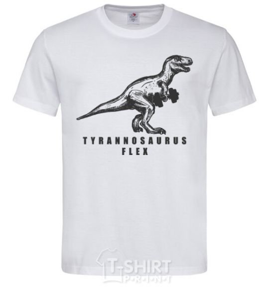 Men's T-Shirt Tyrannosaurus flex White фото