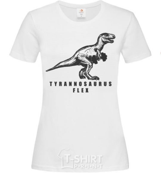 Women's T-shirt Tyrannosaurus flex White фото