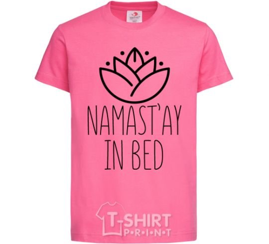 Детская футболка Namast'ay in bed Ярко-розовый фото