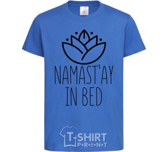 Kids T-shirt Namast'ay in bed royal-blue фото