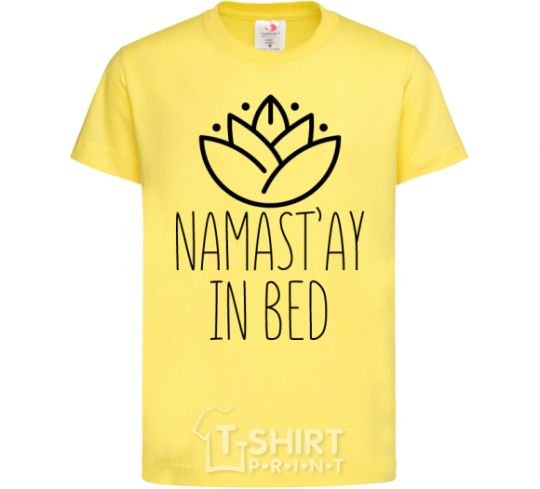 Kids T-shirt Namast'ay in bed cornsilk фото