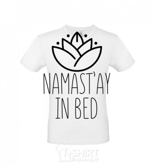 Men's T-Shirt Namast'ay in bed White фото