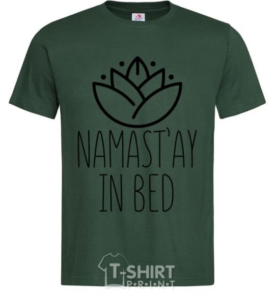 Men's T-Shirt Namast'ay in bed bottle-green фото