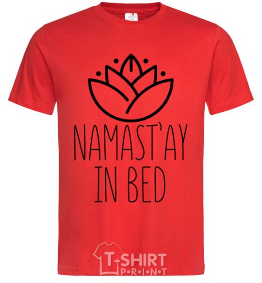 Men's T-Shirt Namast'ay in bed red фото
