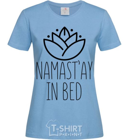 Женская футболка Namast'ay in bed Голубой фото