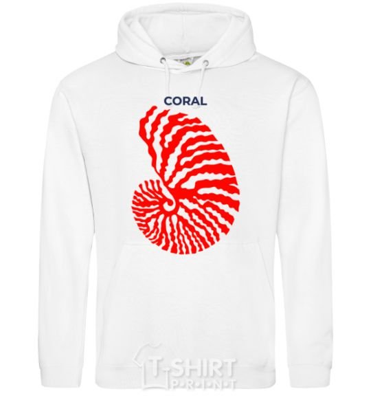 Мужская толстовка (худи) Coral Белый фото