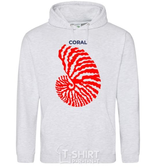 Мужская толстовка (худи) Coral Серый меланж фото
