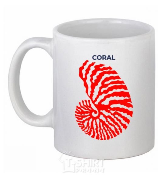 Ceramic mug Coral White фото