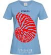 Women's T-shirt Coral sky-blue фото