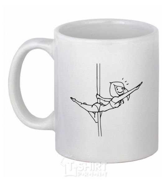 Ceramic mug Pole dance girl White фото