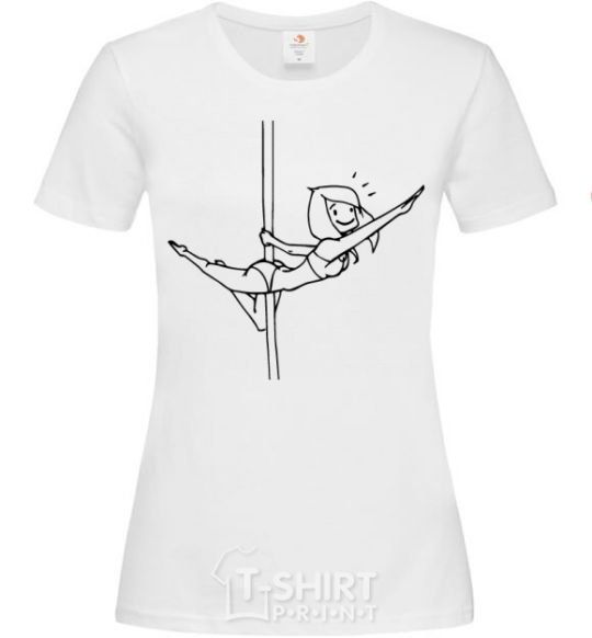 Women's T-shirt Pole dance girl White фото