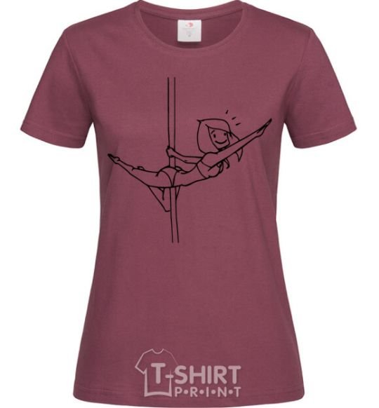 Women's T-shirt Pole dance girl burgundy фото