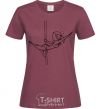 Women's T-shirt Pole dance girl burgundy фото