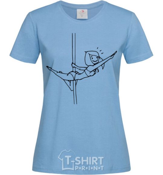 Women's T-shirt Pole dance girl sky-blue фото