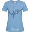 Women's T-shirt Pole dance girl sky-blue фото