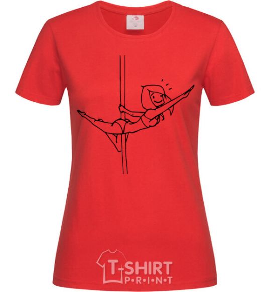 Women's T-shirt Pole dance girl red фото