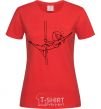 Women's T-shirt Pole dance girl red фото