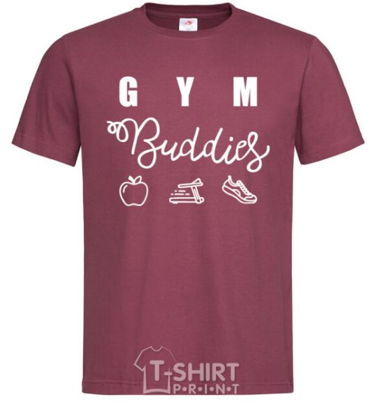 Men's T-Shirt Gym buddies burgundy фото
