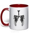 Mug with a colored handle Runner's lungs red фото