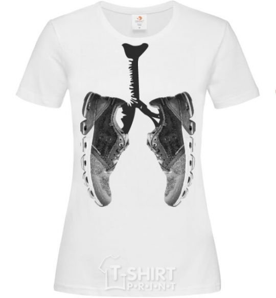 Women's T-shirt Runner's lungs White фото