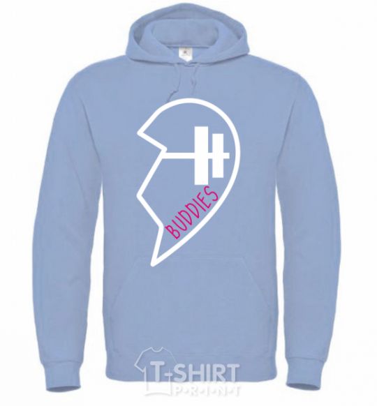 Men`s hoodie Buddies sky-blue фото