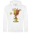 Men`s hoodie Little Groot in a pot White фото