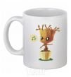 Ceramic mug Little Groot in a pot White фото