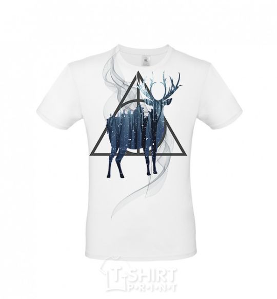 Men's T-Shirt A deer in a triangle White фото