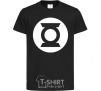 Kids T-shirt Green lantern logo white black фото