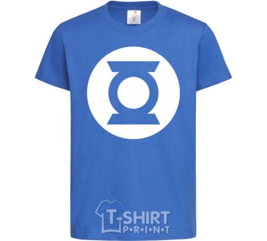 Kids T-shirt Green lantern logo white royal-blue фото