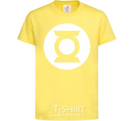 Kids T-shirt Green lantern logo white cornsilk фото