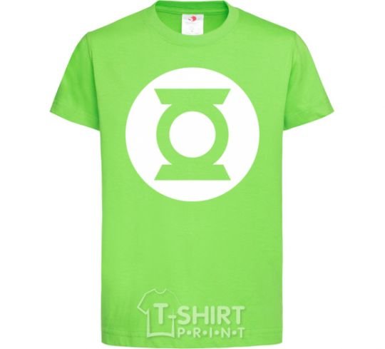 Kids T-shirt Green lantern logo white orchid-green фото