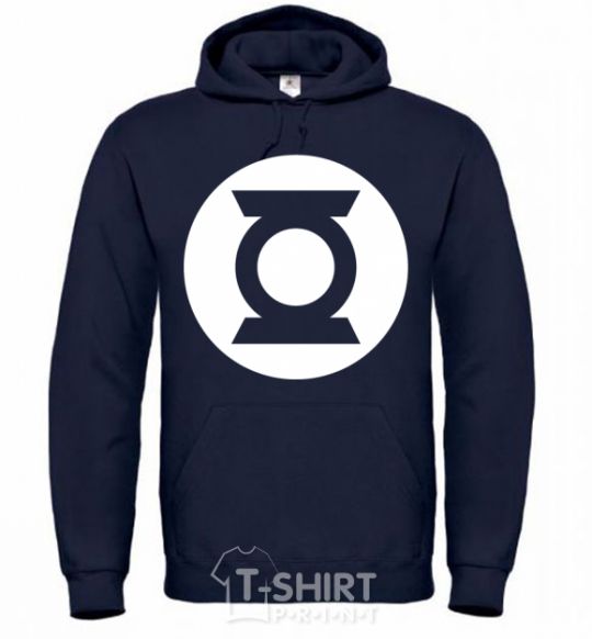 Men`s hoodie Green lantern logo white navy-blue фото