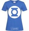 Women's T-shirt Green lantern logo white royal-blue фото