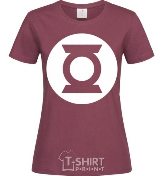 Women's T-shirt Green lantern logo white burgundy фото