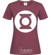 Women's T-shirt Green lantern logo white burgundy фото