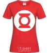 Women's T-shirt Green lantern logo white red фото