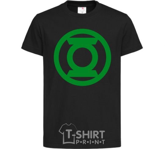 Kids T-shirt Green lantern logo green black фото