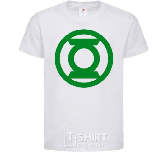 Детская футболка Зеленый фонарь лого зеленое Белый фото